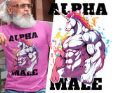 Funny Alpha Male Ironic Unicorn T-shirt Manly Joke Sigma Male Gym Tee For Him